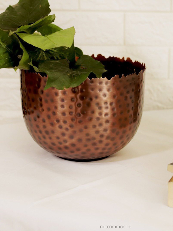 contemporary hammered planter